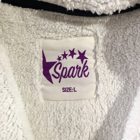 Spark Womens Size L Black Gray Polyester Fleece Hooded Jacket - Picture 5 of 8